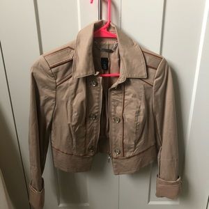 WHBM tan hip length jacket